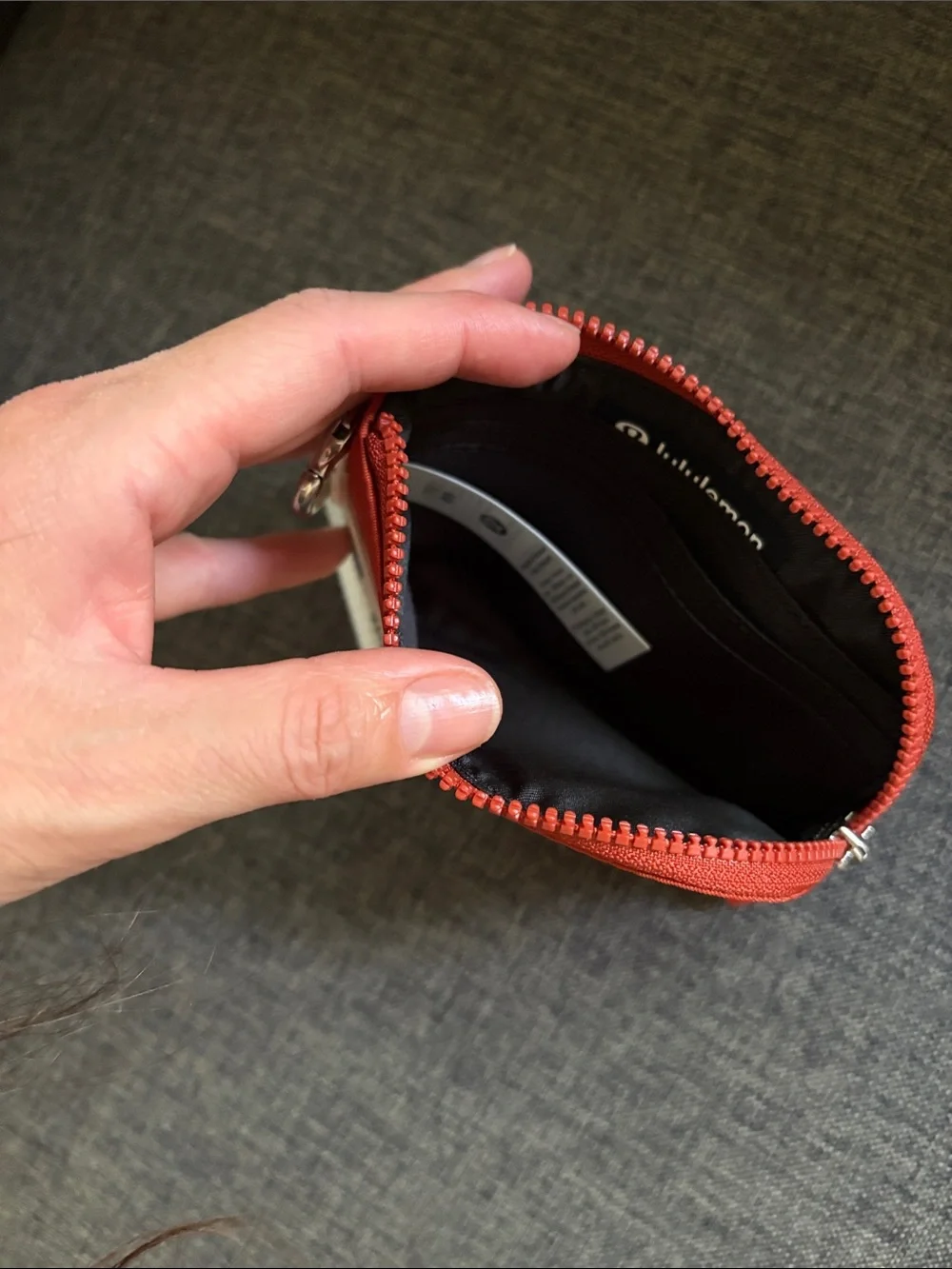 lululemon athletica Red Zip Card Pouch